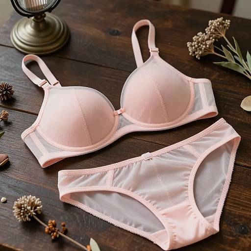 Soft Pink Sheer Lingerie Close-Up
