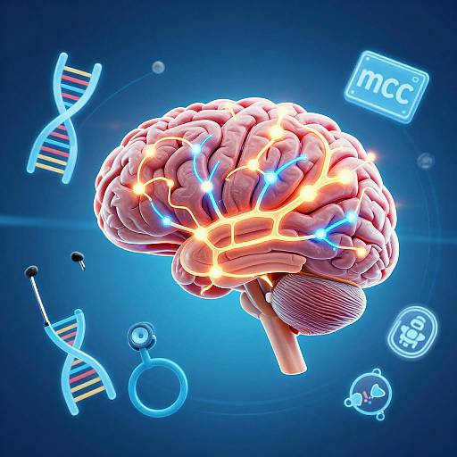Futuristic MCAT Brain Concept Illustration