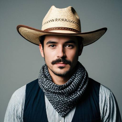 Man in Cowboy Hat and Scarf