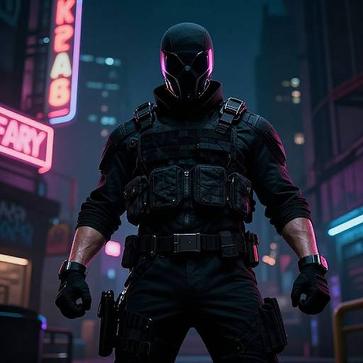 Cyberpunk Masked Vigilante Concept Art