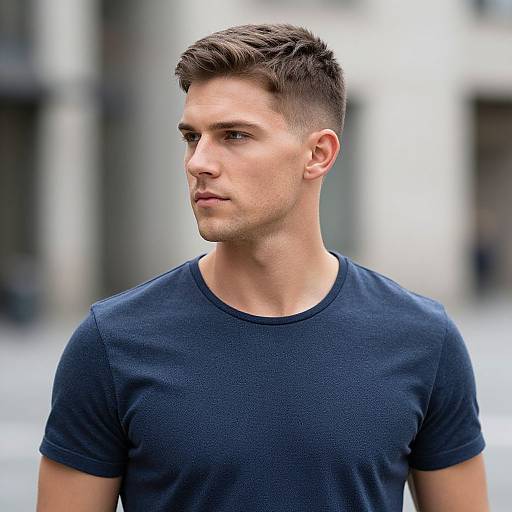 Fit European Man with Caesar Cut