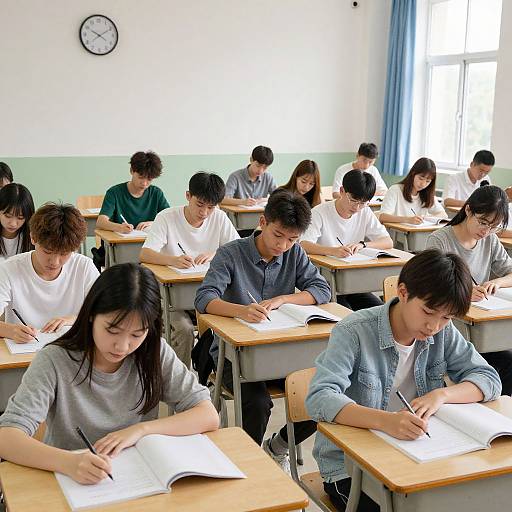 Vibrant Surreal Exam Hall Scene