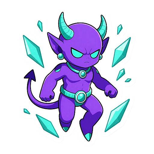 Neon Mechashot Devil Sticker Art