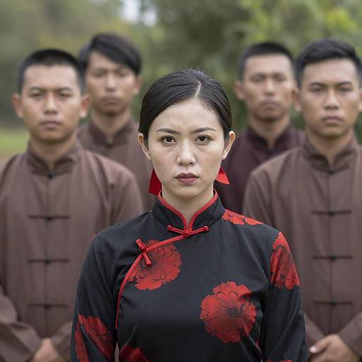 Asian Woman in Traditional Dress Focus