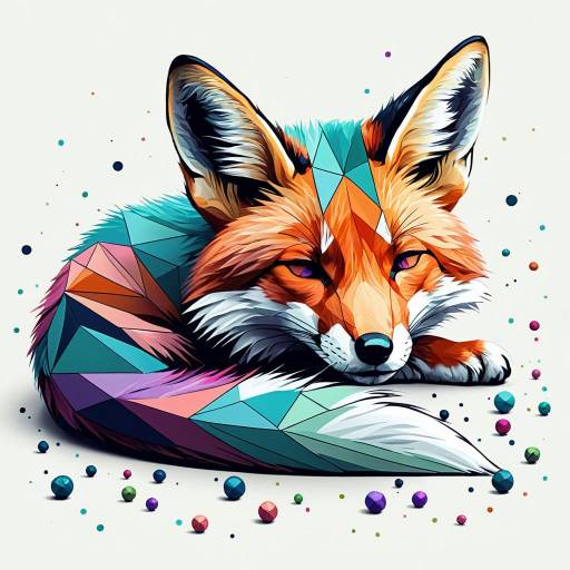 Geometric Stylized Fox Illustration