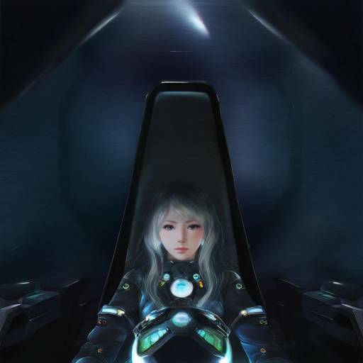 Futuristic Pilot in Space Cockpit