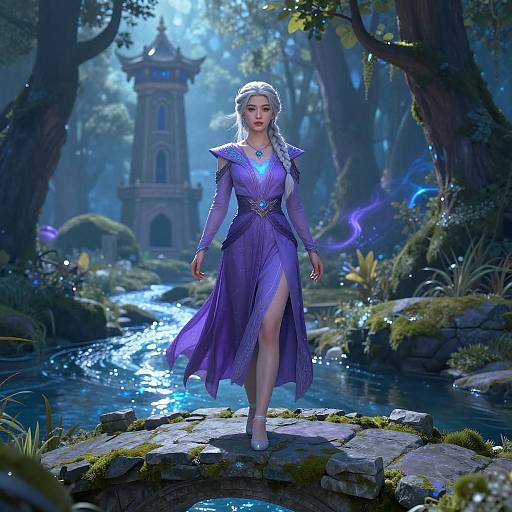 Mystical Sorceress in Enchanted Forest