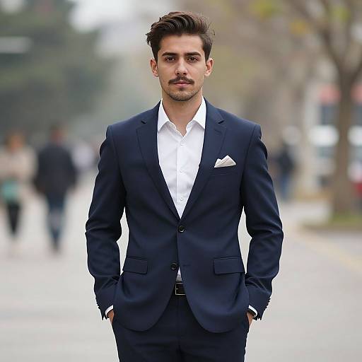 Stylish Man in Formal Outdoor Portrait