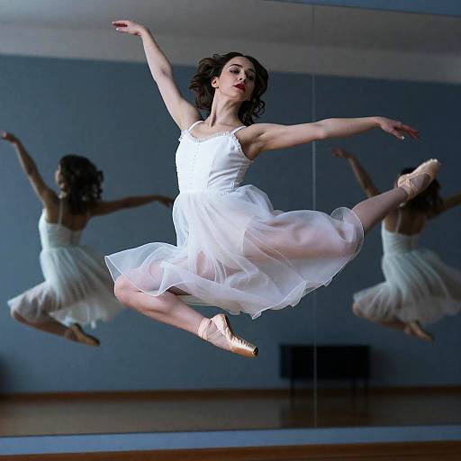 Graceful Ballet Dancer in Mid-Air