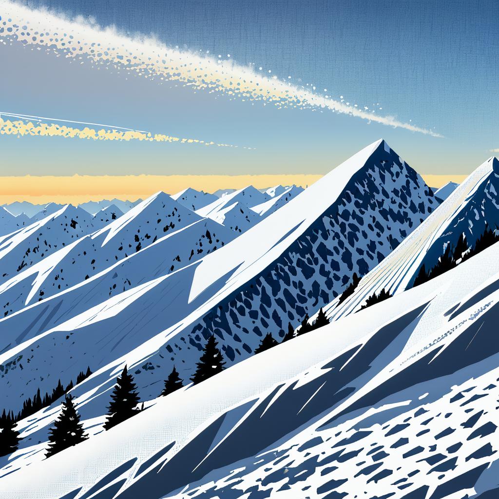 Alpine Adventure: Comic-Style Peaks