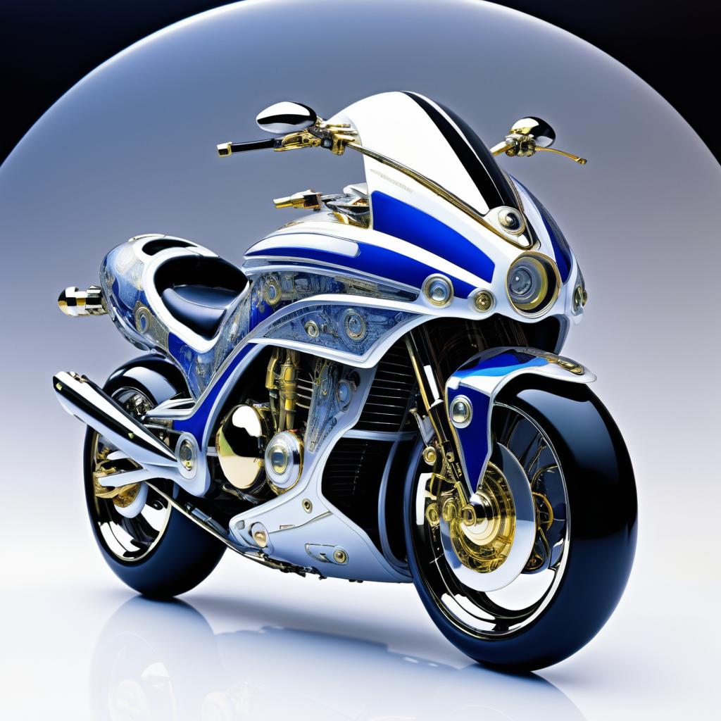 Sleek Futuristic Motorcycle Art Masterpiece