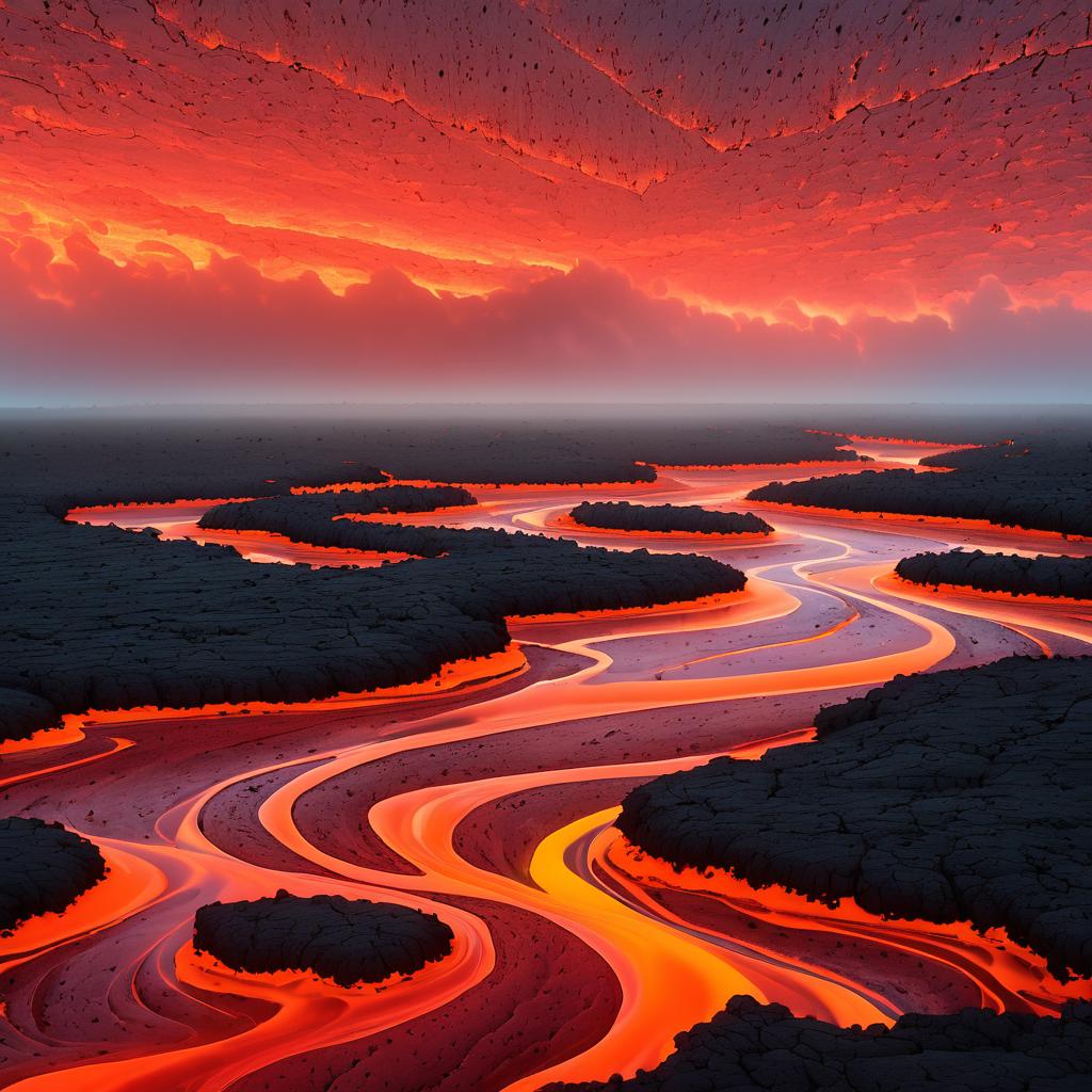 Ethereal Lava Flow at Dawn