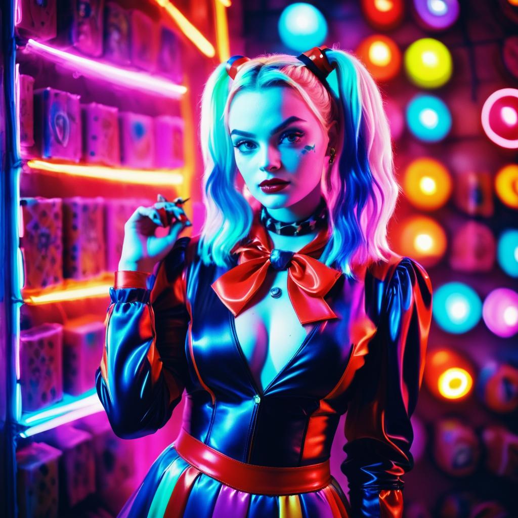 Vibrant Lomography of Harley Quinn Cosplay