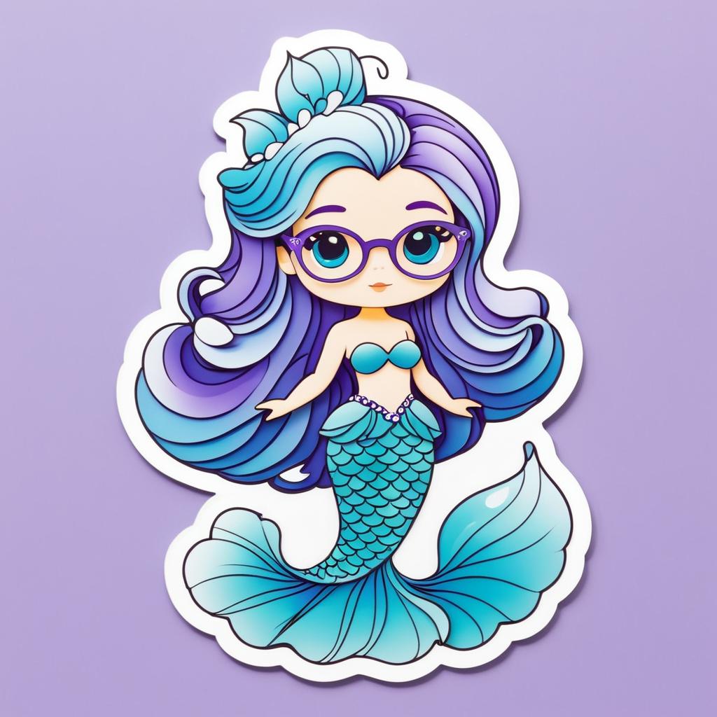 Adorable Kawaii Mermaid Die-Cut Sticker