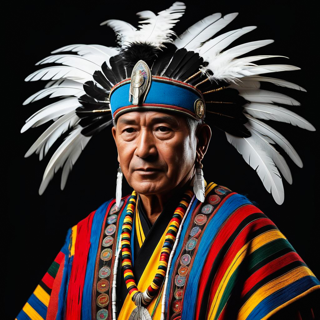 Elder Shaman in Incan Attire Portrait