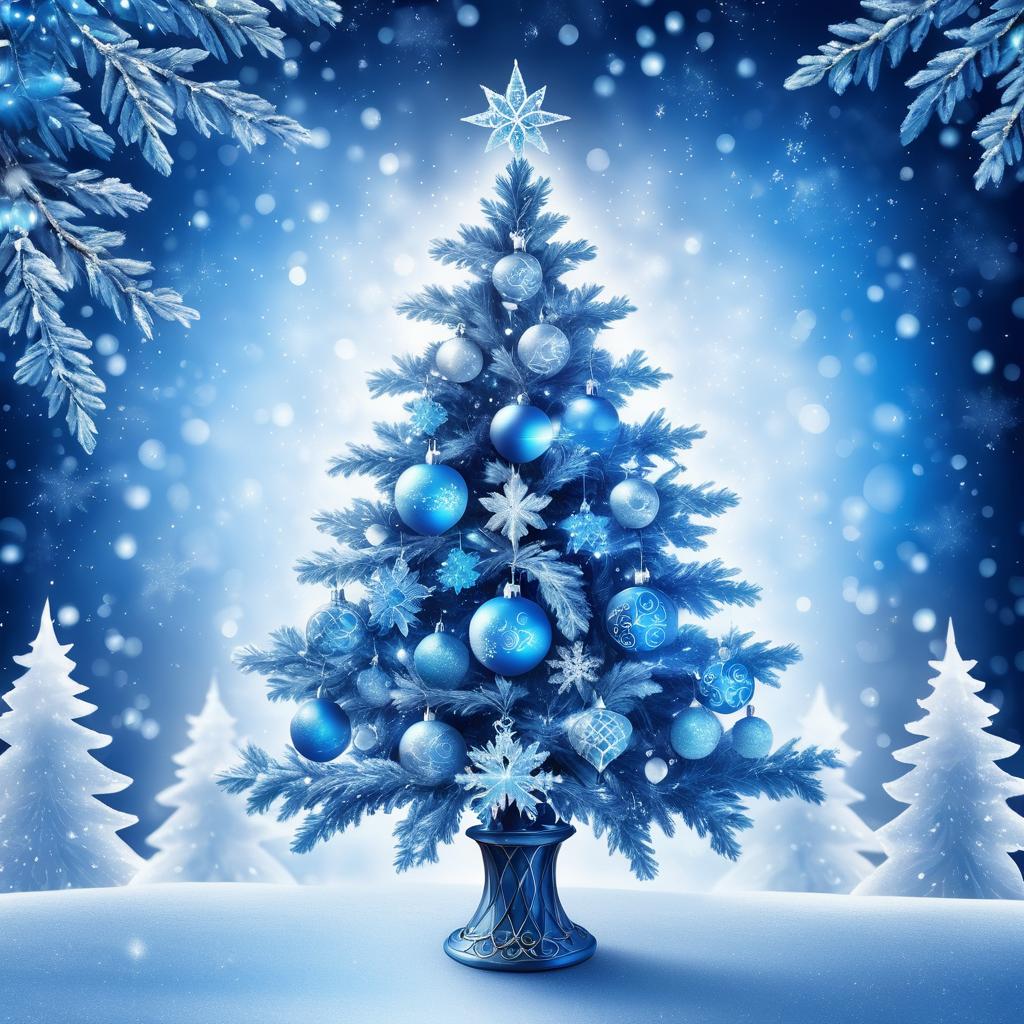 Enchanting Blue Christmas Wonderland Art