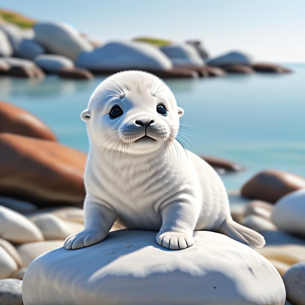 Realistic 3D Baby Seal Pup by Seaside