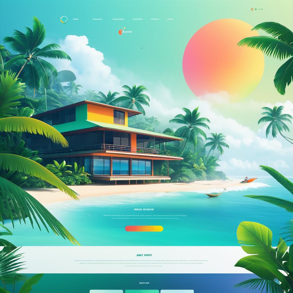 Cinematic Beach House Landing Page Design