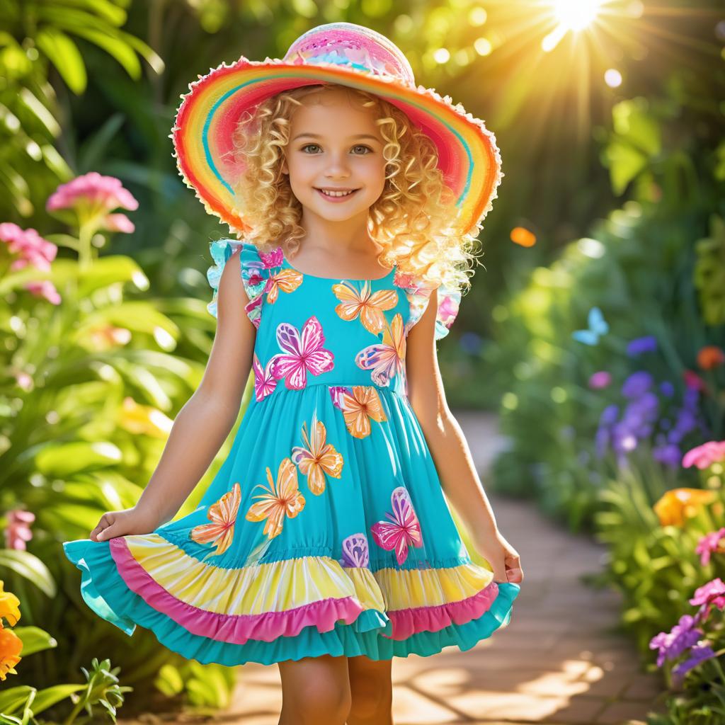 Whimsical Garden Bliss with a Young Girl