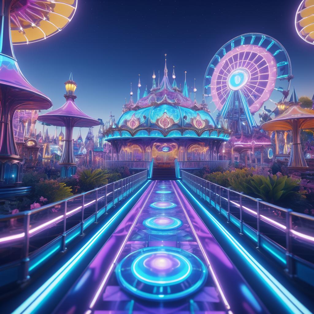 Illuminated Electric Opal Amusement Park