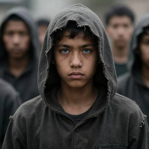 Serious Young Man in Gritty Atmosphere