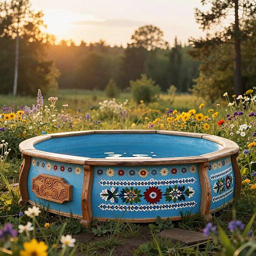 Russian Folklore Style Outdoor Pool