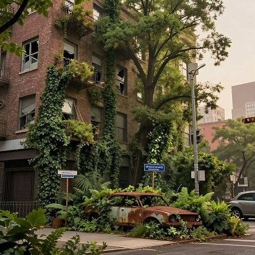 Overgrown Urban Landscape Art