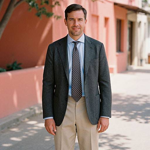 Confident Man in Stylish Sunlit Outfit