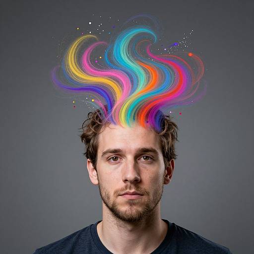 Creative Mind with Colorful Swirls