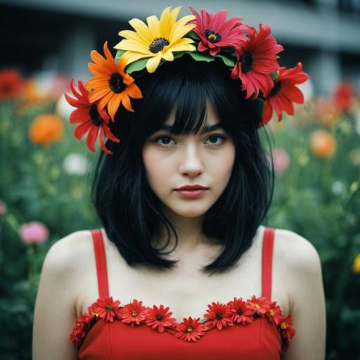 Realistic Adult Flower Costume Portrait