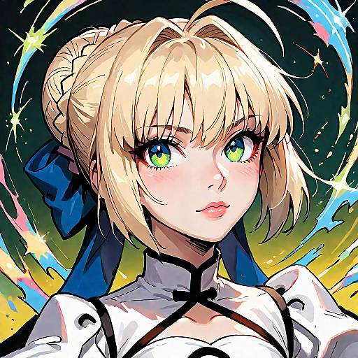 Intricate Anime Screencap of Saber