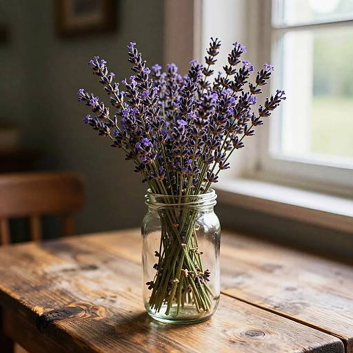 Lavender Bouquet in Vintage Jar
