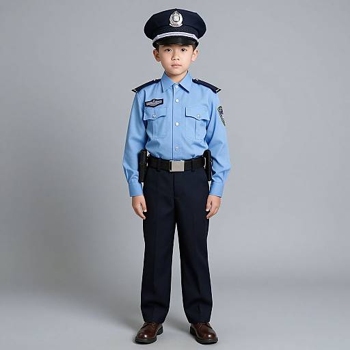 Young Boy in Police Uniform