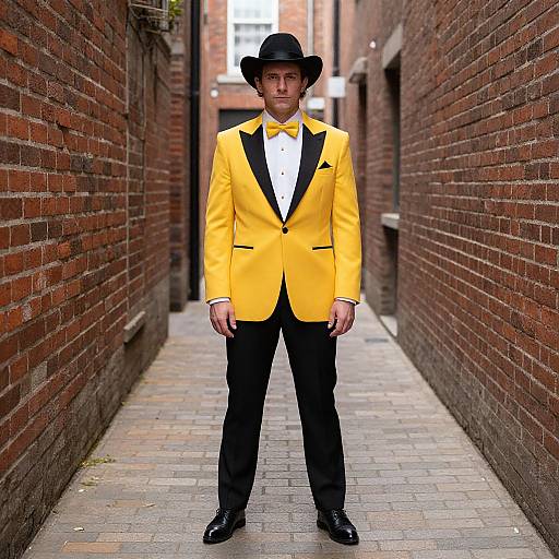 Man in Tuxedo on Yellow Brick Road