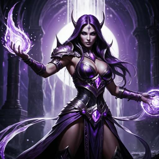 Dark Sorceress Casting Spell
