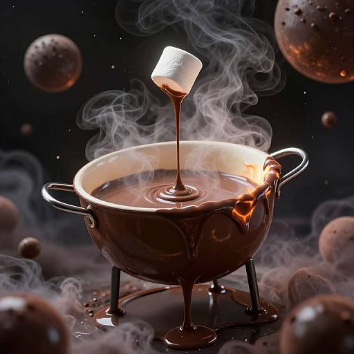 Cosmic Fondue Pot with Chocolate Rivers