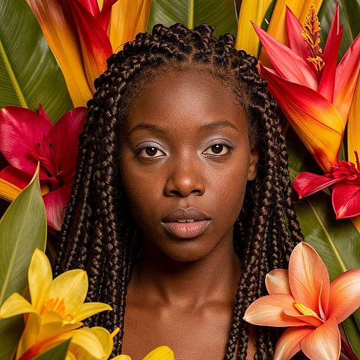 Vivid Close-Up of Black Albino Woman