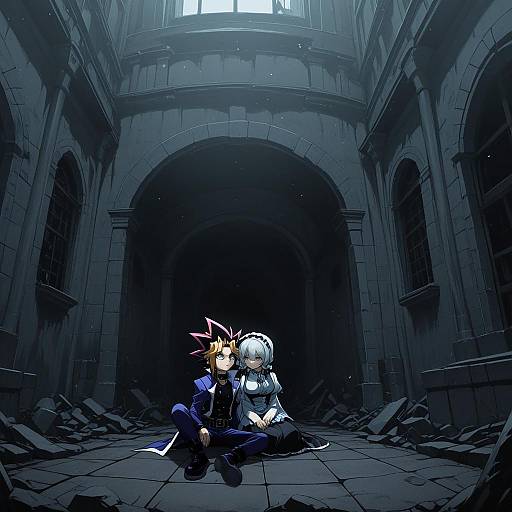 Illustration of Mutou yuugi, yu-gi-oh! in the style of Gomulgong