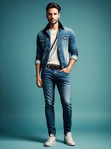 Photorealistic Cinematic Jeans Fashion Portrait