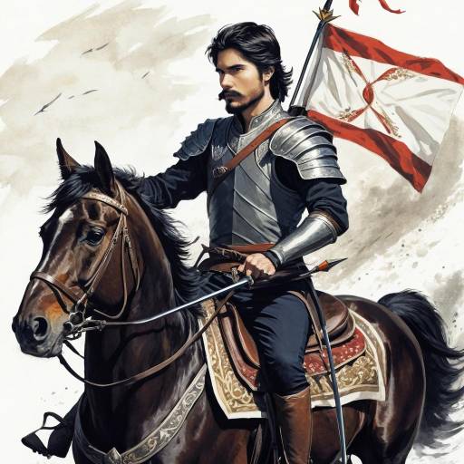 Noble Warrior on Horseback with Spear