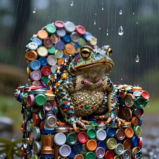 Regal Toad on Bottle Cap Throne