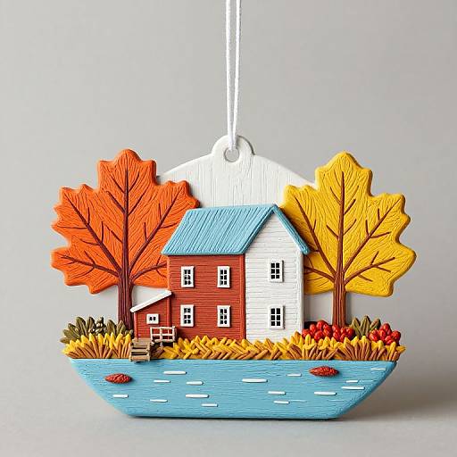 Autumn Silver Lake Mill Ornament