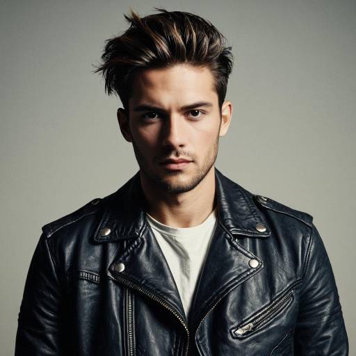 Stylish Biker Portrait in Studio Lighting