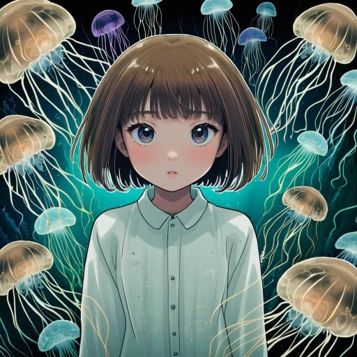 Illustration of Kouzuki mahiru, yoru no kurage wa oyogenai in the style of Jaco