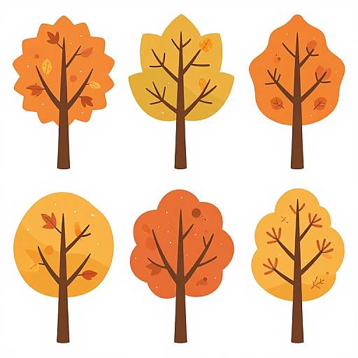 Fall Trees and Leaves Clip Art
