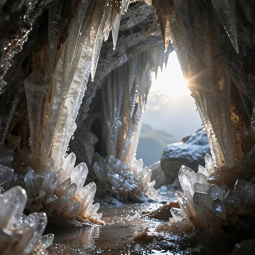 Surreal Limestone Cavern at Dawn