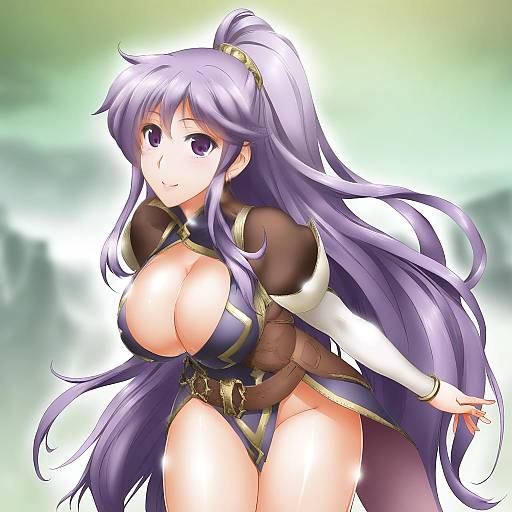 Illustration of Ishtar (fire emblem), fire emblem in the style of Henshako