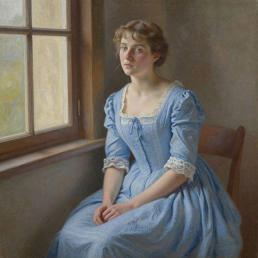 Serene Woman by Vintage Window