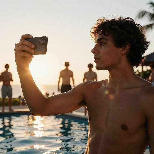 Cinematic Caribbean Poolside Model Portrait