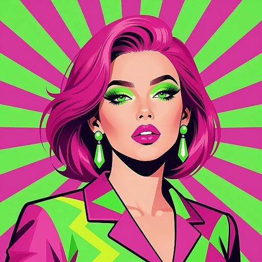 Vibrant Pop Art Woman Illustration